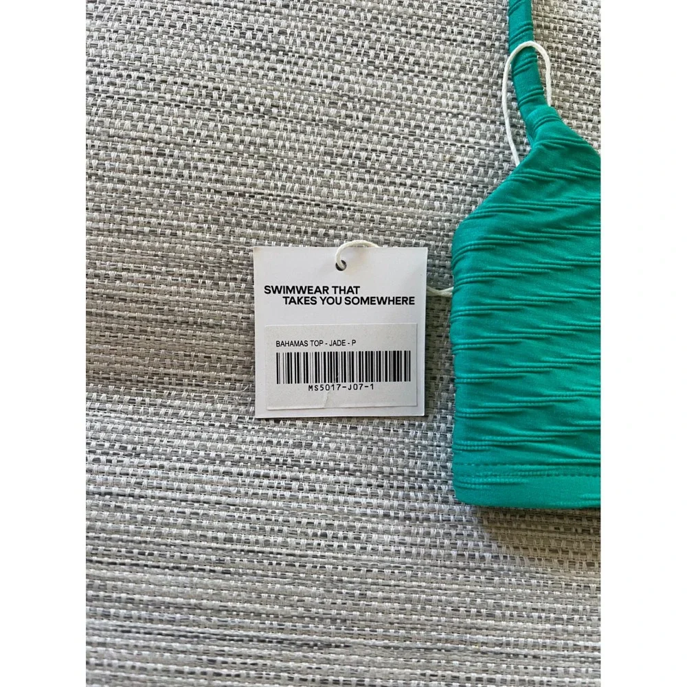 Monday Swimwear Bahamas Top P Jade Green Bikini Top NWT‎ Crinkle Texture